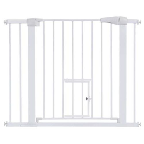 Gotgelif Baby Safety Gate With Pet Door 29.5"- 40.5" Wide Auto Close Pressure Mount Pet Gate