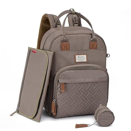 (For Maddie) RUVALINO Diaper Bag Backpack, Multifunction Travel Pack Maternity Baby Changing Bags, Large Capacity, Waterproof, Khaki