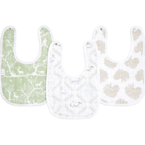 Harmony Cotton Muslin Snap Bibs 3pk | aden + anais
