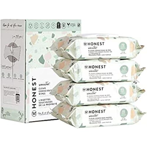 The Honest Company Clean Conscious Wipes | 99% Water, Compostable, Plant-Based, Baby Wipes | Hypoallergenic, EWG Verified | Geo Mood, 288 Count