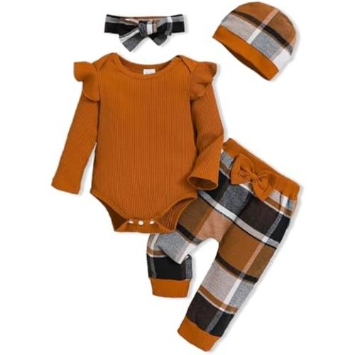 Baby Girl Clothes Newborn Infant Outfits Cute Summer Clothes Spring Romper Set+Hat+Headband