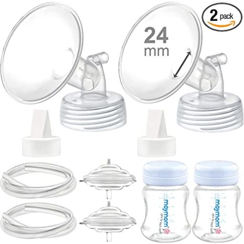 Maymom Pump Parts Compatible with Spectra S2 S1 Replacement Kit for Spectra Pump Parts 24 mm Flange Duckbill Valve Tube Bottle Backflow Protector, Not Original S2 S1 Accessories