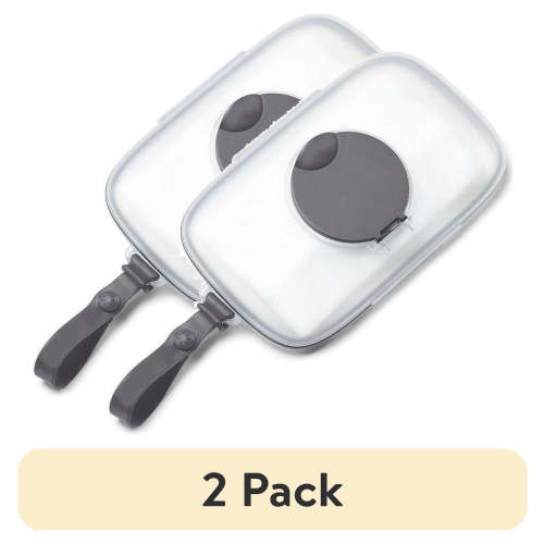 (2 pack) Skip Hop Grab & Go Snug Seal Wipes Case, Grey