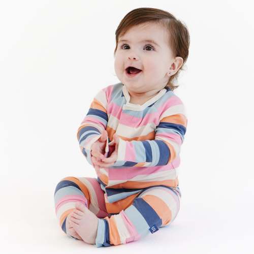 big multi stripe pink cloudstretch™ magnetic convertible coveralls – Magnetic Me
