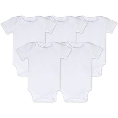 Burt's Bees Baby Unisex Organic Cotton Short and Long Sleeve Bodysuits, 5-Pack