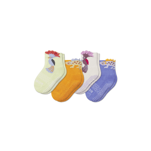 Toddler Rainforest Friends Gripper Calf Sock 4-Pack