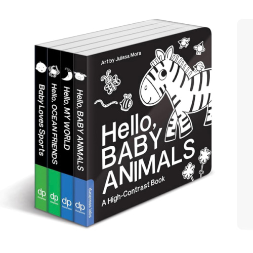 High Contrast Baby Book Set: 4 Board Books for Newborns