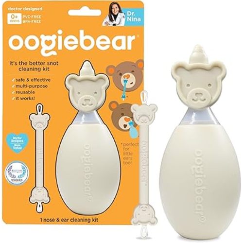 oogiebear: BearPair Baby Nose Cleaner & Ear Wax Removal Tool with Nasal Aspirator - Safe Booger & Earwax Removal for Newborns, Infants, Toddlers - Essential Baby Stuff, Diaper Bag Must-Have - Grey