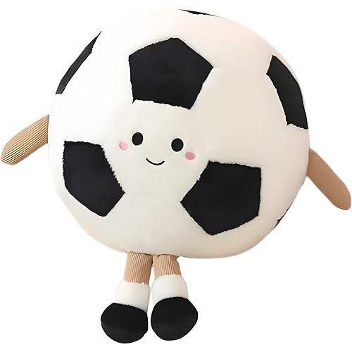 Ryttir 11 Inch Creative 3D Simulation Soccer Pillow,Fluffy Cars Pillow Football Toy Outdoor Cushions for Ball Owners,Clever Boy's and Girl's Room Christmas Decor