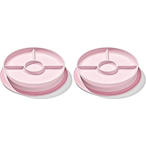 OXO Tot Stick and Stay Suction Divided Plate - Blossom (Pack of 2)