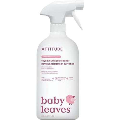 ATTITUDE Toy and Surface Cleaner, EWG Verified Multi-Surface Products, Vegan, Naturally Derived Multipurpose Cleaning Spray, Unscented, 27.1 Fl Oz