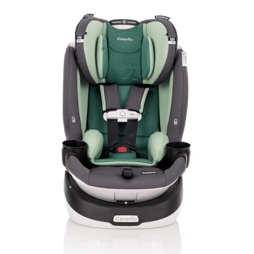 Evenflo Gold Revolve360 Slim 2-in-1 Rotational Car Seat with Green & Gentle Fabric (Peridot Green)
