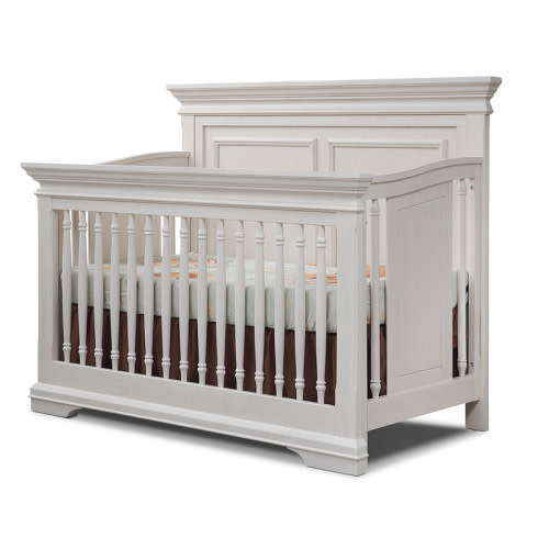 Palermo Convertible Crib - Straight Top - Brushed Ivory Finish - Long Island, NY