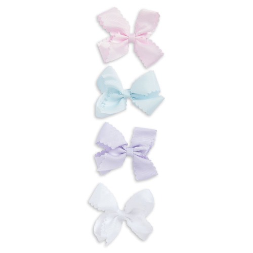 Kids' Assorted 4-Pack Scalloped Bow Clips