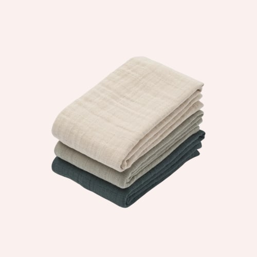 Lewis Muslin Cloth 3 pack - Dove Blue Mix