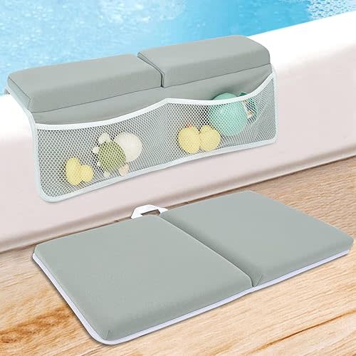 Efforest Baby Bath Kneeler and Elbow Rest Pad Set, 1.5" Thick Kneeling Pad for Baby Bath, Bathtub Kneeling pad with Toy Organizer for Knee & Arm Support, Non-Slip Mat for Baby & Toddler Bath
