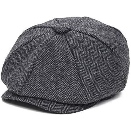 Boys Vintage Newsboy Cap Tweed Flat Beret Cabbie Hat for Kids Toddler Pageboy