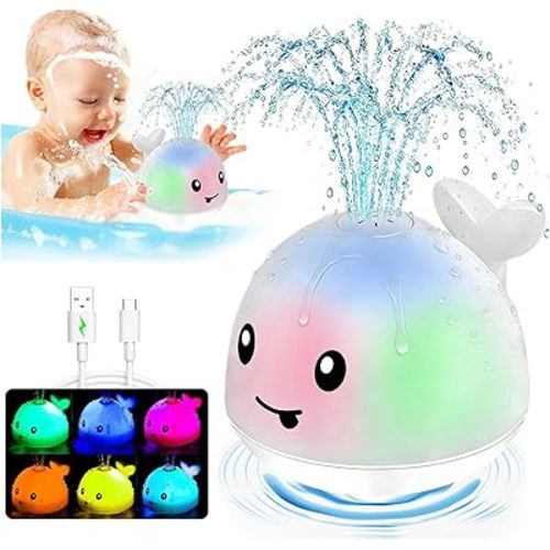 Bath Toys For 1 Year Old Girls, Pool Water Table Infant Baby Toy 6-12-18 Months, Whale Water Spray Toy, 1st Birthday Gifts For Girls,One 1 2 3 Year Old Boys Girls Gifts, Baby Toddler Shower Gifts