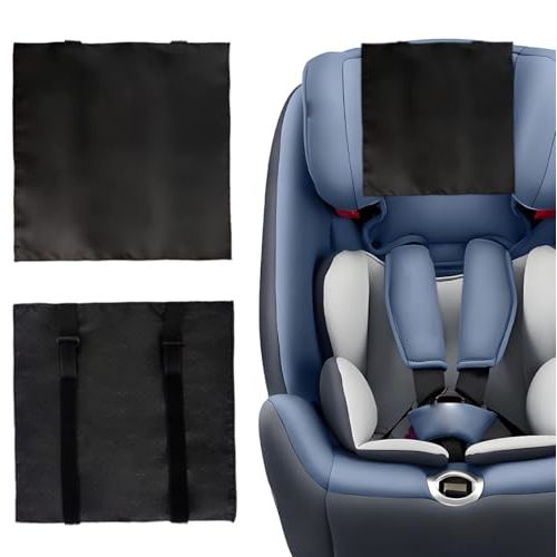 Toeloioh 2Pcs Satin Car Seat Headrest Cover for Babies, Non-slipand Comfortable Baby Car Seat Hair Protector,Skin-Friendly Headrest Cover for Hair Protection (Black)