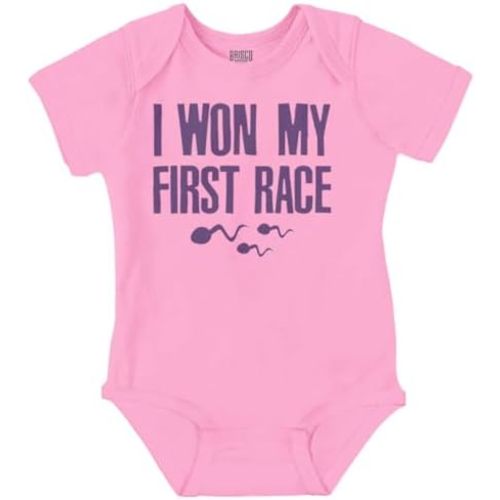 Brisco Brands I Won My First Race Little Swimmers Baby Romper Boys or Girls