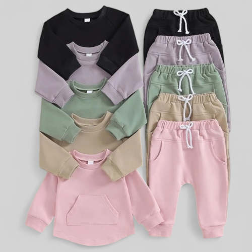 2pcs Pocket Sweatshirt Set