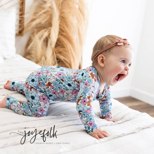 Bamboo Baby Pajamas Newborn Sleepwear Floral Print Footie Pajamas Baby Girl Clothes Newborn Sleeper Infant Outfit Gift Set Comfortable Soft