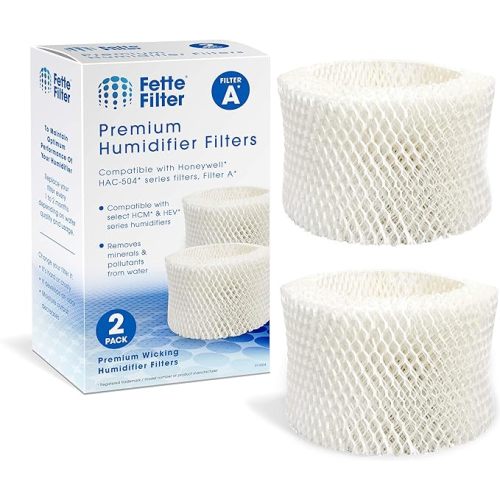 HAC-504 Premium Humidifier Wicking Filter Compatible with Honeywell HAC-504 HAC-504AW HAC504V1 Humidifier Replacement Filter A Replacement for Honeywell Filter HCM 350 & Cool Mist Humidifiers. (2QTY) - White