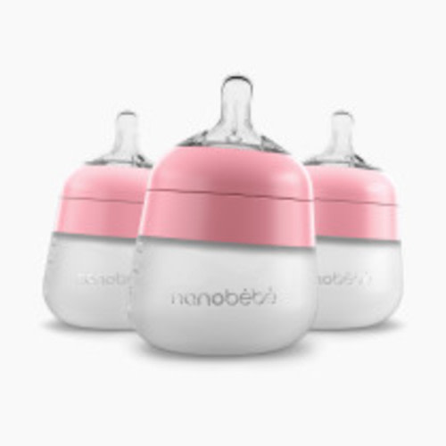 Nanobebe Flexy Silicone Baby Bottle - Pink, 5 Oz, 3
