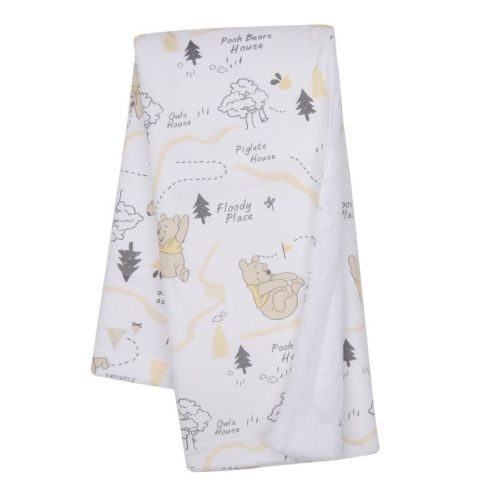 Lambs & Ivy Disney Baby Pooh And The Hundred Acre Woods White Baby Blanket