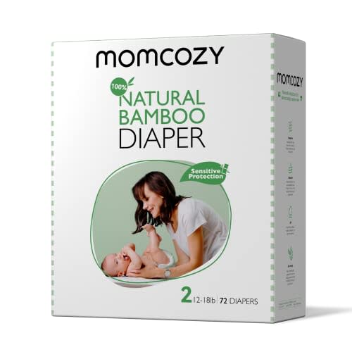 Momcozy Baby Diapers Size 2, Disposable Bamboo Diapers, Newborn Diapers, Hypoallergenic Diaper