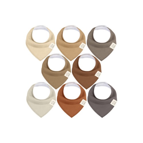 8-Pack Organic Bandana Bibs | Color: Terracotta