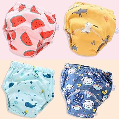 Upairy Training Underwear, Upairy Training Pants, Potty Training Underwear, Toddler Training Underwear Girls & Boys (4Pcs C,Medium)