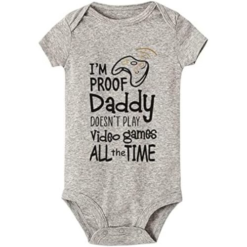 I'm Proof Daddy Doesnt Always Play Video Games Infant Cute Baby Bodysuit Infant bodysuit Long Sleeve Playsuit
