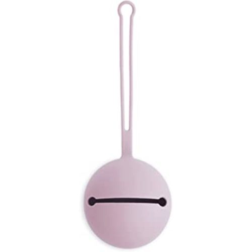 mushie Silicone Pacifier Holder Case (Soft Lilac)