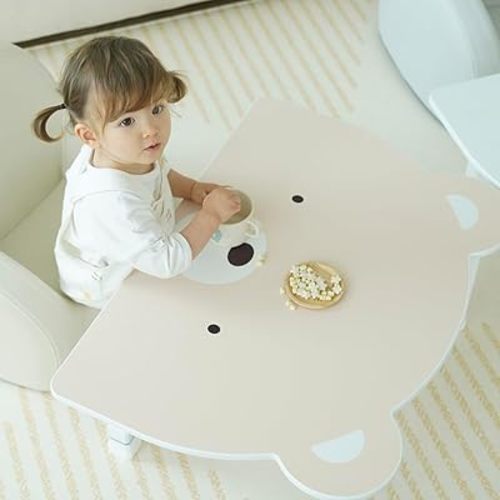 Baby Care Kids Large Animal Folding Floor Table w/Adjustable Heights - for Play, Reading, Snack Time and More