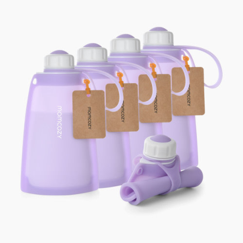 Momcozy Silicone Milk Storage Bags - Purple, 5