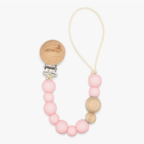 Ninni Co. Rosebud Pink Pacifier Clip