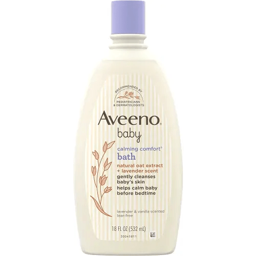 AVEENO BABY Calming Comfort Bath with Relaxing Lavender & Vanilla Scents, Hypoallergenic & Tear-Free Formula, Paraben- & Phthalate-Free, 18 Fl Oz (Pack of 1)