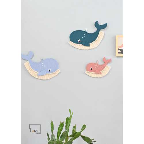 Macrame Whale Art Hanging, Beach Home Decor, Nautical Art, Ocean Nursery Wall Decor, Sea Wall Art Nursery, Coastal Theme