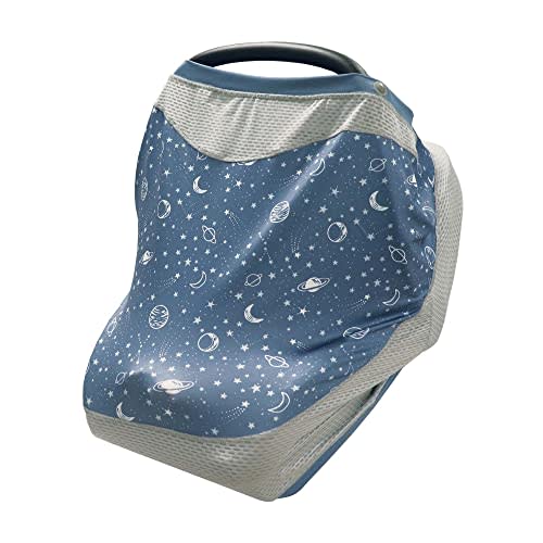 Boppy 4 and More Multi-use Cover, Blue Starry Sky, Quick-Dry UPF 50+ Knit and Breathable Mesh, Versatile for Car Seat Canopy, Nursing Cover, Infant Strollers, Shopping Carts, Highchairs and More