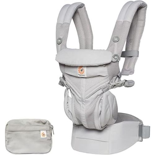 Ergobaby Omni 360 All-Position Baby Carrier for Newborn to Toddler with Lumbar Support & Cool Air Mesh (7-45 Lb), Pearl Grey