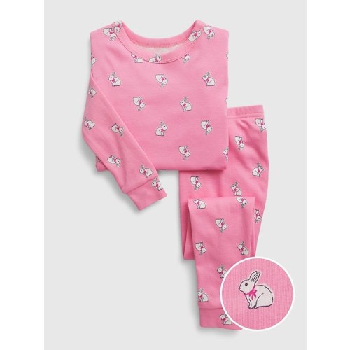 babyGap 100% Organic Cotton Bunny PJ Set in may pink, 12-18 M