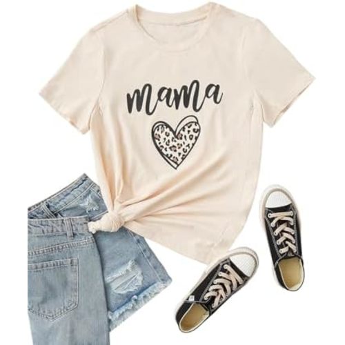 Women Maternity Nursing Shirt Funny Mama Shirt Cute Leopard Heart Graphic Tees Friendly Zip Maternity Breastfeeding Tops