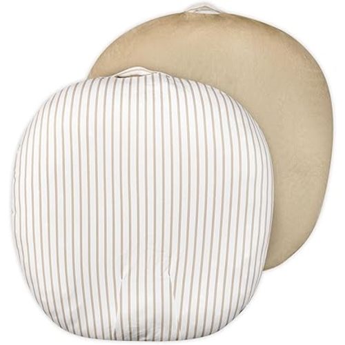 Newborn Lounger Cover for Girls Boys, Removable Soft Baby Lounger Cover 1 Pack, Reversible Infant Lounger Cover Fleece, Light Brown (Only Cover)