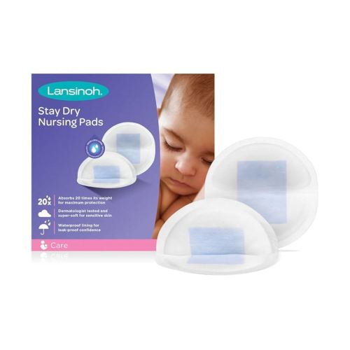 Lansinoh Stay Dry Disposable Nursing Pads, Ultra Thin with Full Coverage, Soft and Super Absorbent Breast Pads, Breastfeeding Essentials for Moms, 36 Count