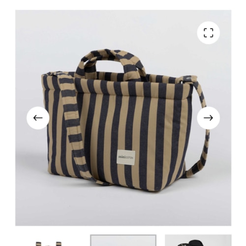 Handle Navy + Caramel Bag - Minicoton