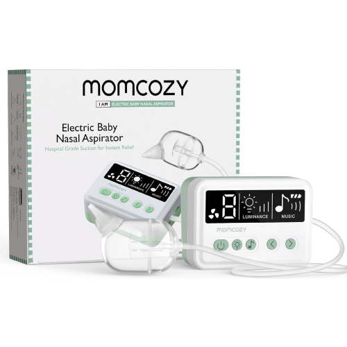 Momcozy Nasal Aspirator for Toddler, 65kPa Electric Nose Aspirator for Toddler, Baby Nose Sucker with 9 Suction Levels, 3 Silicone Tips, Nose Cleaner