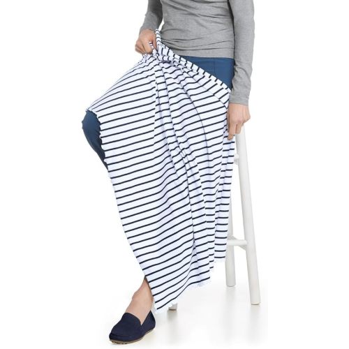 Coolibar UPF 50+ Savannah Sun Blanket - Sun Protective (One Size- White/Navy)