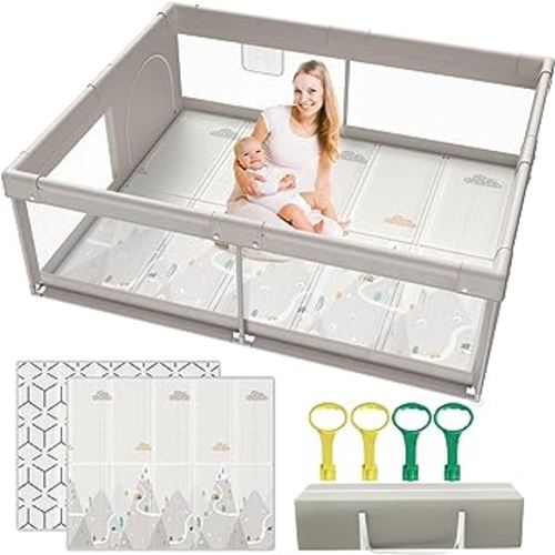 Baby Playpen,Playpen for Babies and Toddlers, Play Pen for Kids, Play Pen for Babies and Toddlers (71 * 59 inch playpen with mat)