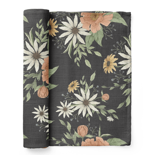 Swaddle Spring Blossom Charcoal Gray – Mini Wander